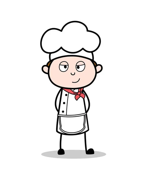Desenhos animados Inocente Chef Expressão Vetor Ilustração —  Vetores de Stock