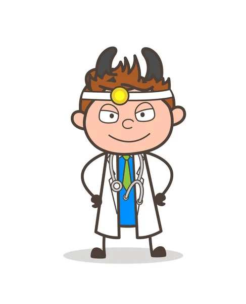 Slechte Devil Doctor karakter Vector — Stockvector