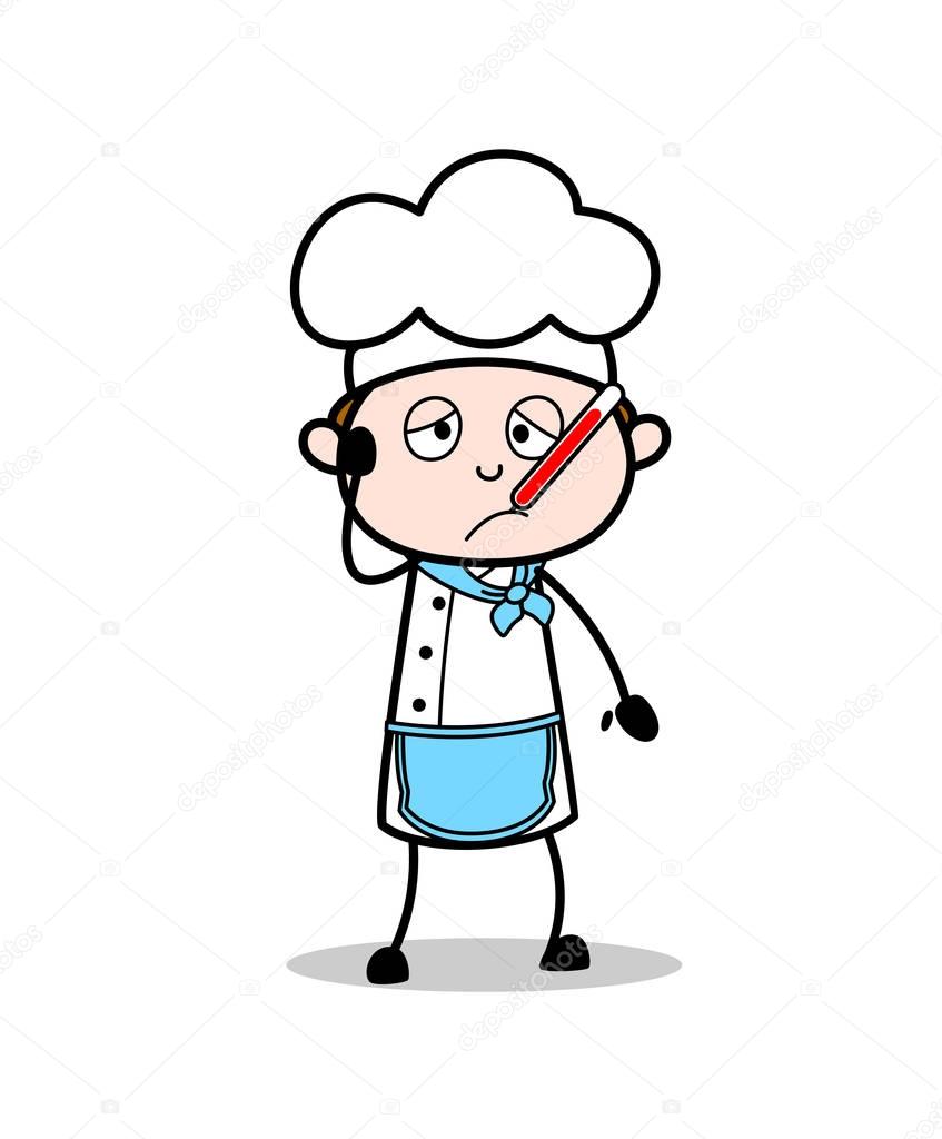 Fever Temperature in Chef Mouth Vector Concept