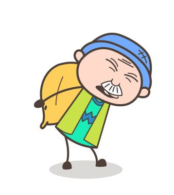 Çizgi film yük vektör çizim sahip büyükbaba