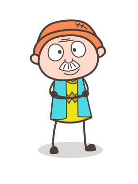 Çizgi film sakin büyükbaba ifade vektör