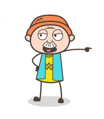 Çizgi film eski patron haykırış işçi vektör üzerinde