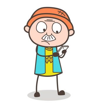 Çizgi film dedesi okuma mesajları vektör