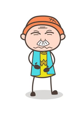 Yüz vektör çizim karikatür büyükbaba şaşırmış