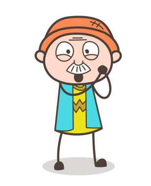 Çizgi film yüz vektör çizim sarılma büyükbaba