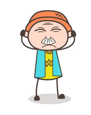 Çizgi film yaşlı adam bir şey duymak istemiyorum vektör kavramı