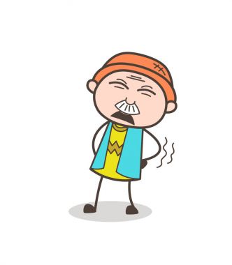 Ağrısı bel vektör gösterimde olan çizgi film yaşlı adam