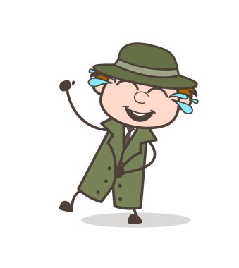 Sevinç gözyaşları içinde gözleri vektör çizim karikatür Dedektif