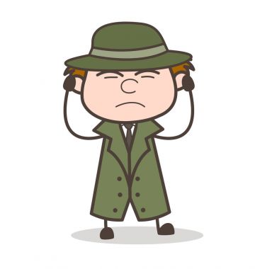 Çizgi film Dedektif tahriş vektör çizim Başlarken