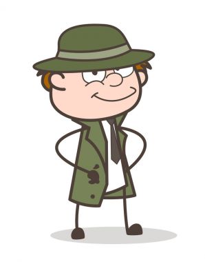 Çizgi film Dedektif olumlu tutum vektör çizim ile