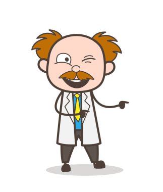 Çizgi film yaramaz bilim adamı yüz vektör ifade