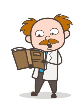 Çizgi film bilim adamı öğretim okul vektör çizim