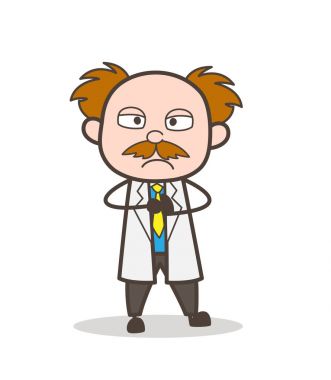 Çizgi film bilim adamı öfke ruh vektör çizim