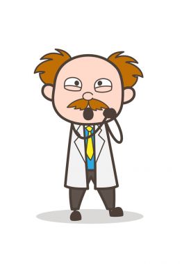 Çizgi film bilim adamı Lovely yüz ifadesi