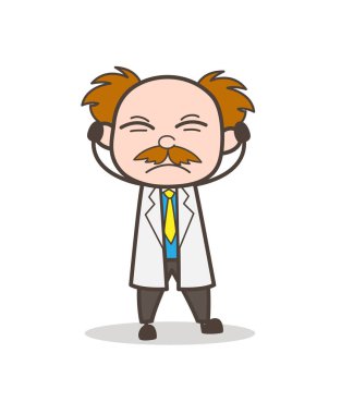 Çizgi film tahriş bilim adamı vektör kavram duymak istemiyorum