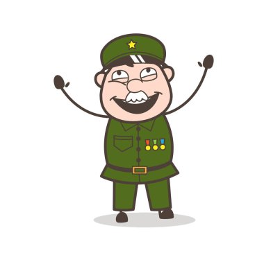 Çizgi film yüksek sesle gülerek vektör çizim Çavuş