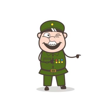 İşaret parmağını vektör çizim karikatür yaramaz Çavuş