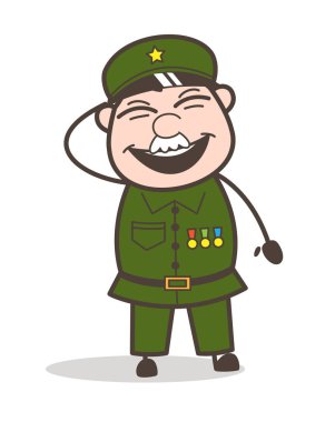 Vektör çizim gülüyor karikatür komik Çavuş