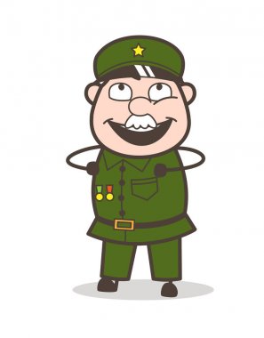 Karikatür komik şaka vektör çizim üzerinde gülüyor Çavuş