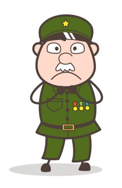 Yüz vektör çizim karikatür Çavuş korkuttu