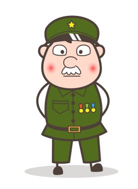 Yüz vektör çizim karikatür Çavuş yaralandı