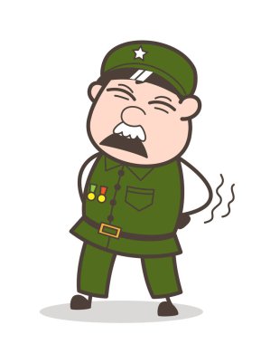 Çizgi film tüm vücut vektör çizim içinde ağrınız Çavuş