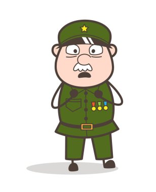 Çizgi film korkutmak Çavuş yüz vektör çizim