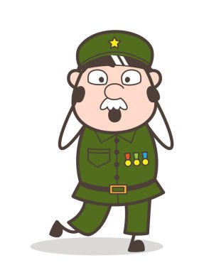 Yüz vektör çizim karikatür polis korkuttu