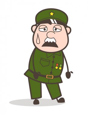 Çizgi film memur yüz vektör kavramı yorgun