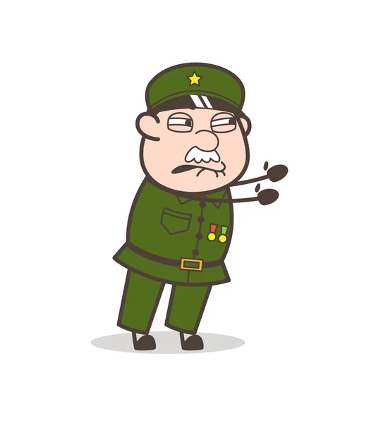 Cartoon gefrustreerd Sergeant Vector expressie — Stockvector