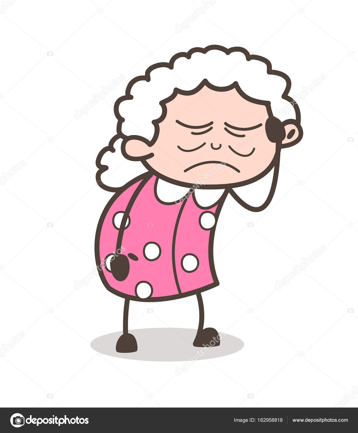 Desenhos animados Velho Doente Senhora Expressão Vetor Ilustração Vetor de  ©lineartist 162958818, image size:1407x1700
