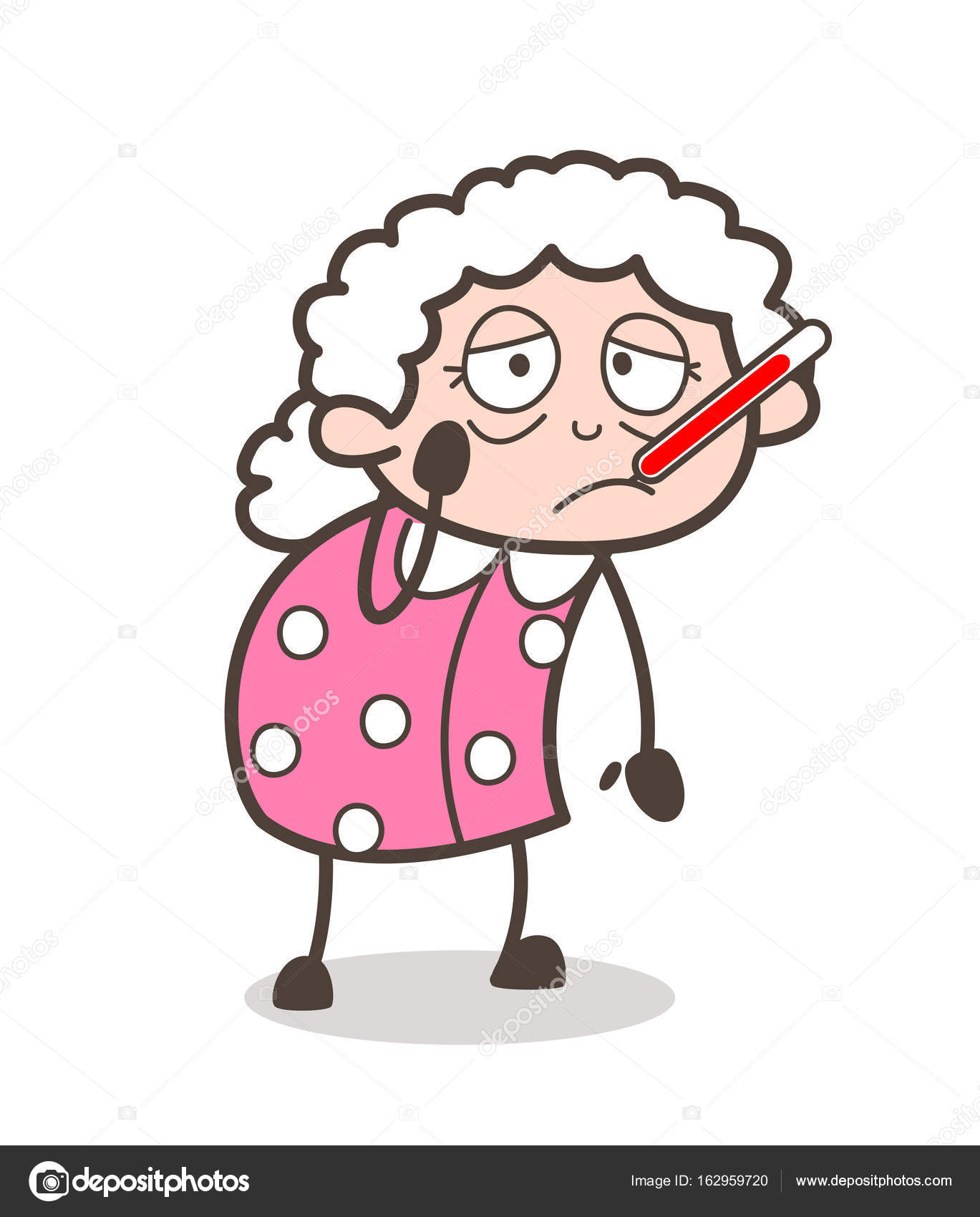 Cartoon Ill Old Woman with Fever Temperature in Mouth Vector Illustration Stock Vector Image by ©lineartist #162959720 Cartoon Ill Old Woman with Fever Temperature in Mouth Vector Illustration Stock Vector Image by ©lineartist #162959720