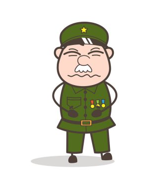 Yüz vektör çizim karikatür Çavuş şaşırmış