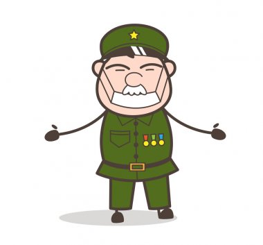 Çizgi film Çavuş yüz tıbbi maskesi vektör çizim ile