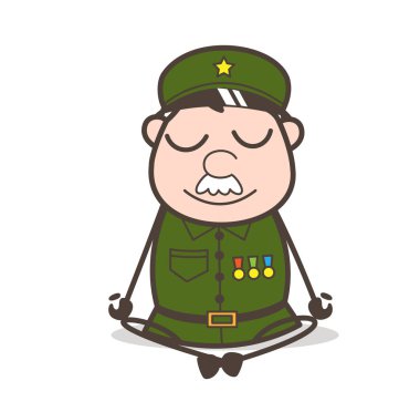 Çizgi film Çavuş yaptığını Yoga vektör çizim