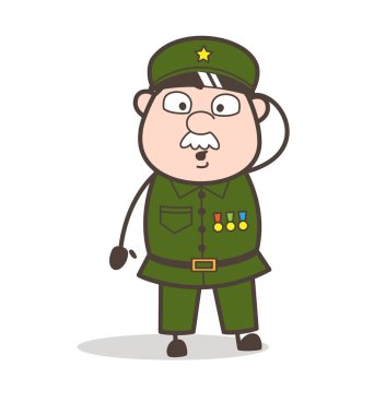 Yüz vektör çizim karikatür polis şaşırttı