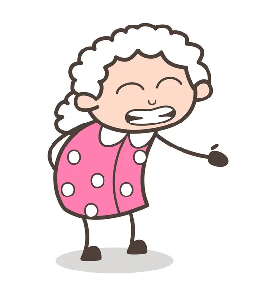 漫画おばあちゃん顔表現のベクトル図を刺激します。 — ストックベクタ