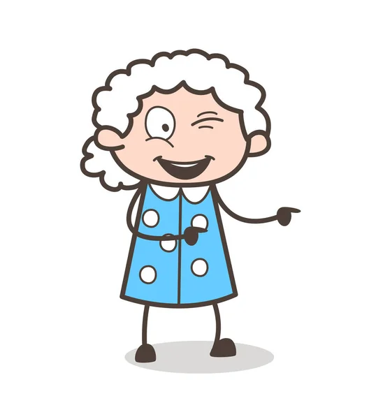 Dessin animé Coquine Granny personnage vectoriel — Image vectorielle