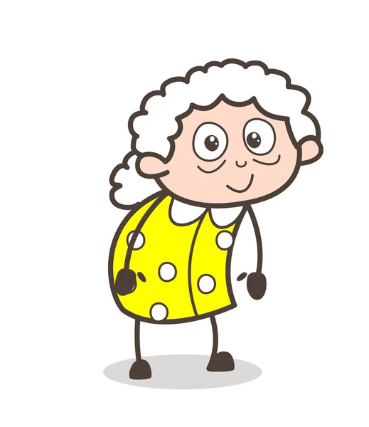 Ładny stary babcia charakter wektor ilustracja kreskówka — Wektor stockowy