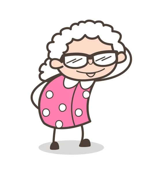 Cartoon Fashionable Grandma with Fancy Sunglasses Vector Illustration — Stock Vector