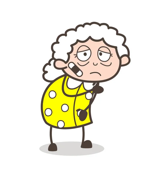 Cartone animato ferito vecchia signora vettoriale illustrazione — Vettoriale Stock