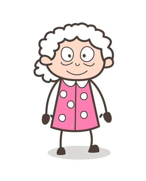 Cartoon Surprised Old Lady Vector Illustration — Stock Vector