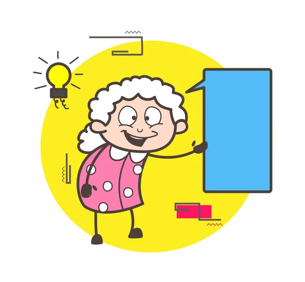卡通快乐奶奶有想法矢量业务概念 — 图库矢量图片