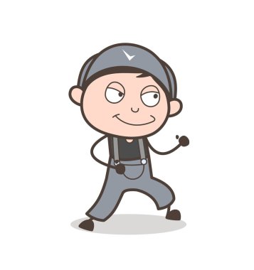 Karikatür yaramaz genç çocuk yüz ifade vektör