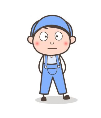 Çizgi film genç çocuk şaşırmış yüz vektör