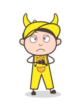 Çizgi film genç kötü çocuk vektör çizim