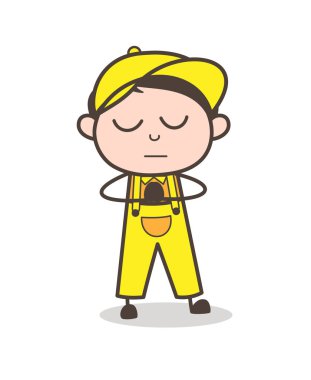 Çizgi film genç çocuk dua vektör çizim yapıyor