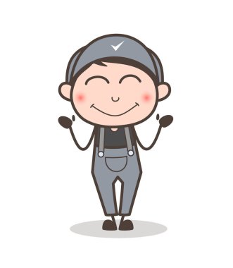 Utangaç genç çocuk yüz vektör çizim karikatür