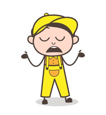 Çizgi film çocuk bilinmeyen davranış vektör çizim