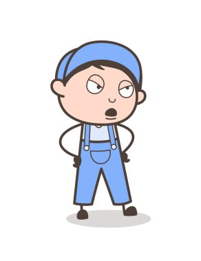 Çizgi film çocuk kaba davranış vektör çizim